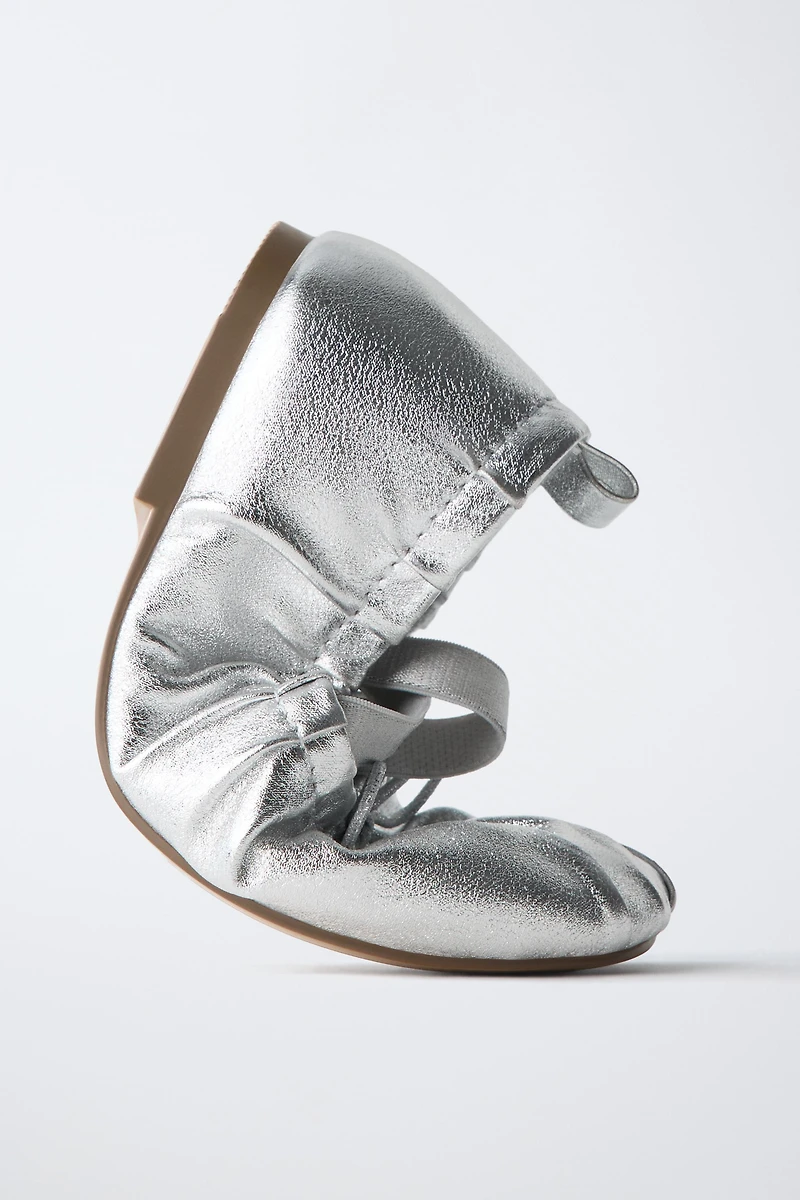 METALLIC BALLET FLATS