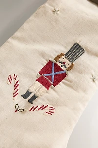 EMBROIDERED STOCKING CHRISTMAS DECORATION