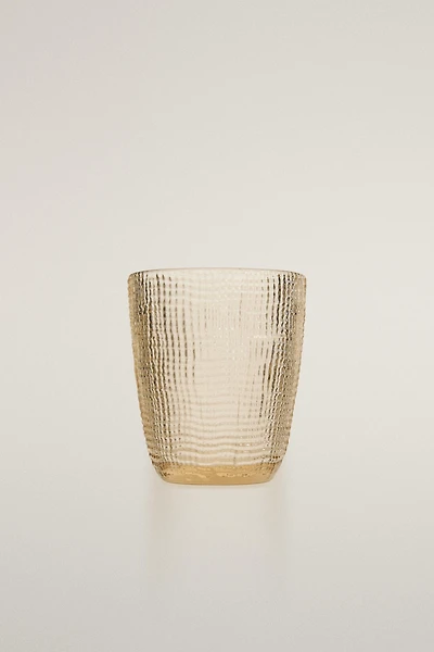 RAISED DESIGN GLASS TUMBLER