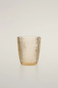 RAISED DESIGN GLASS TUMBLER