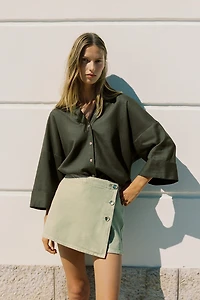 WIDE SLEEVE LINEN SHIRT