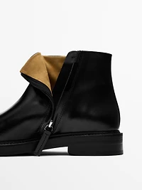 Leather ankle boots with suede lining