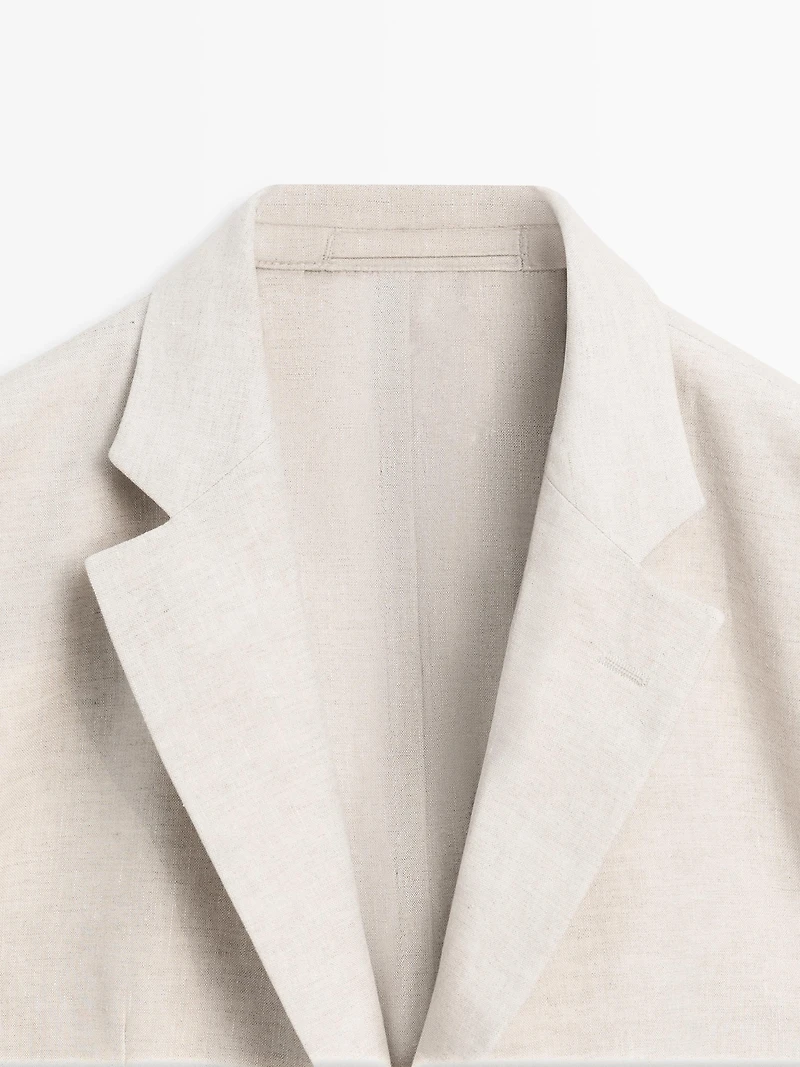 Veste de costume 100 % lin avec poches