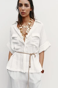 BELTED SAFARI SHIRT