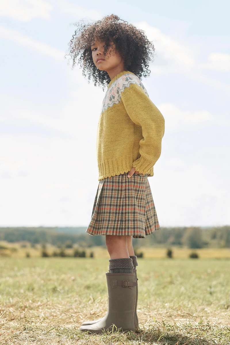 LIMITED EDITION WOOL BLEND GREEK PRINT SWEATER