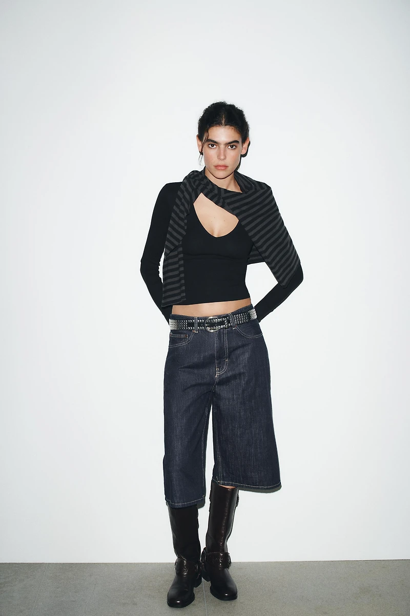 LONG SLEEVE RIBBED TOP