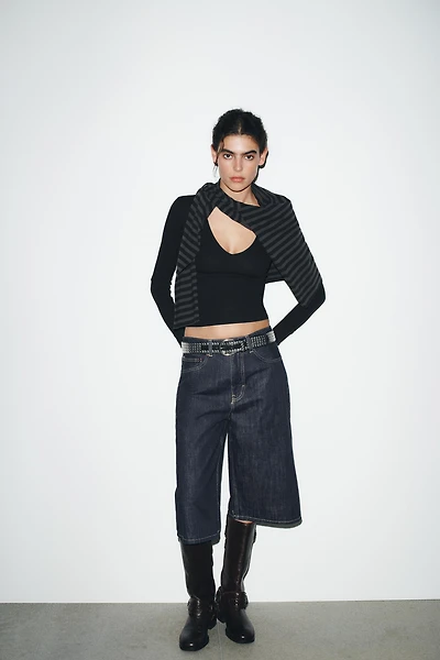 LONG SLEEVE RIBBED TOP