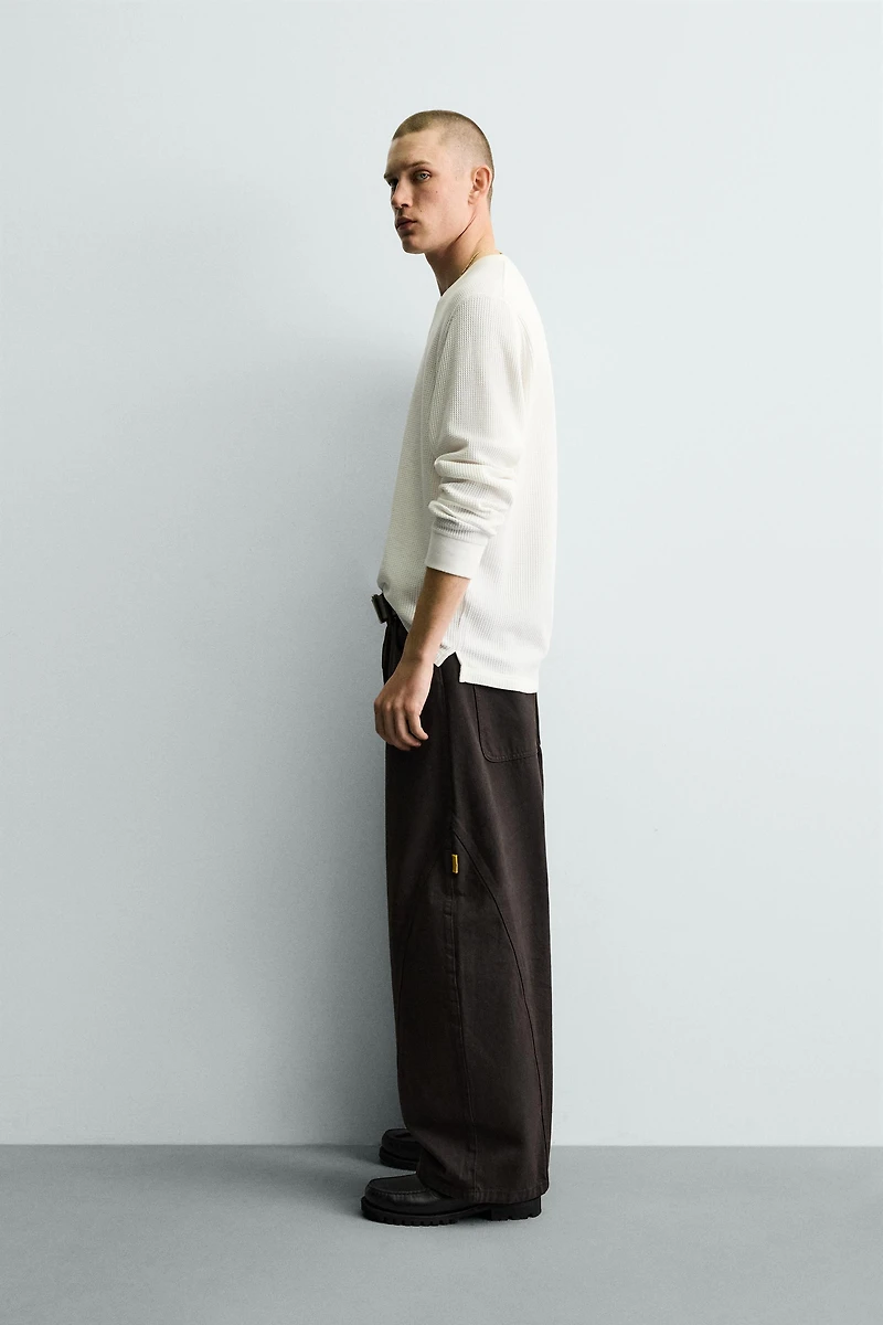 BALLOON FIT PANTS WITH SEAMS
