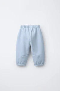 FLEECE LINED BAGGY PANTS WITH LOGO