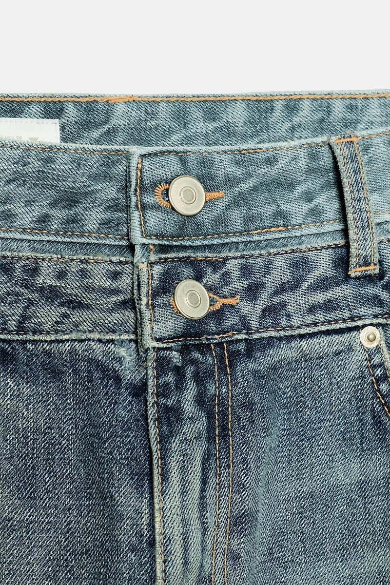 TRF DOUBLE-WAISTBAND MID-RISE JEANS