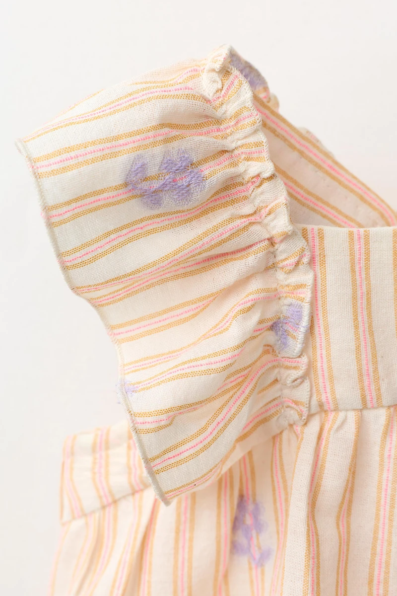 STRIPED AND FLORAL BLOUSE