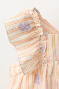 STRIPED AND FLORAL BLOUSE