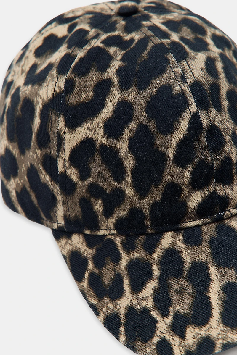 CASQUETTE EN SERGÉ À IMPRIMÉ ANIMAL
