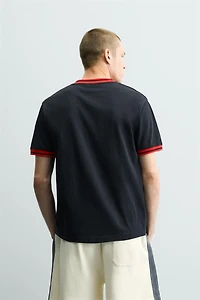 CONTRASTING TEXT PRINT T-SHIRT