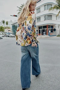 BLOUSE SATINÉE IMPRIMÉE