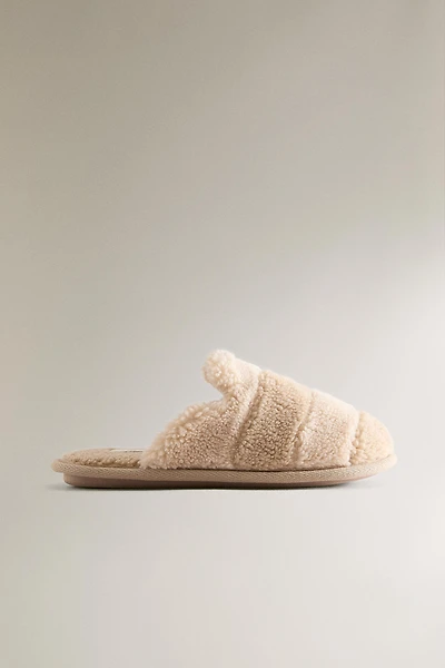 CHAUSSONS ENFANT OUVERTS À L'ARRIÈRE EFFET MOUTON