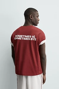 PRINTED TEXT POCKET T-SHIRT
