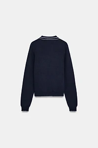 CONTRAST PIPING KNIT POLO SHIRT