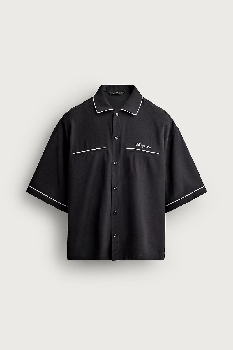 CONTRAST EMBROIDERED RELAXED FIT SHIRT