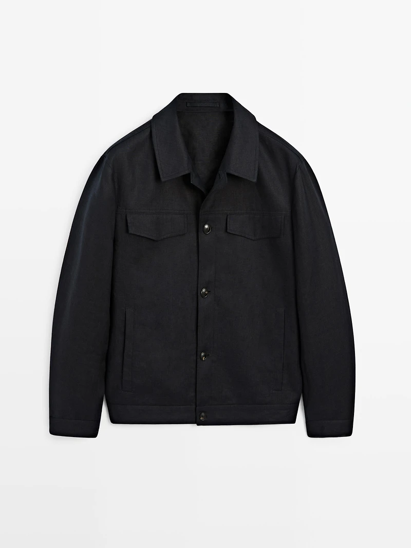 100% linen total look jacket