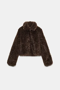 MANTEAU COURT EFFET MOUTON LONG