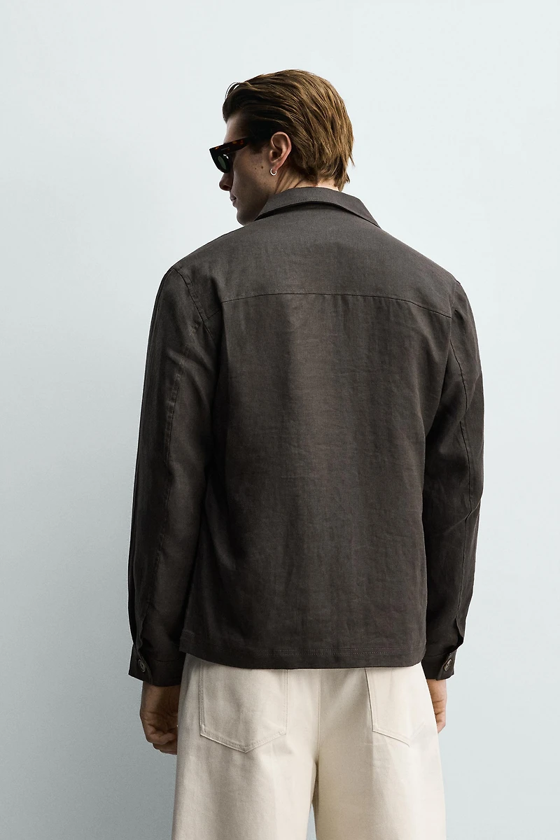 100% LINEN OVERSHIRT