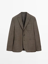 Blazer texturé 100 % laine