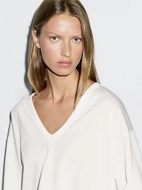 T-shirt col en V oversize