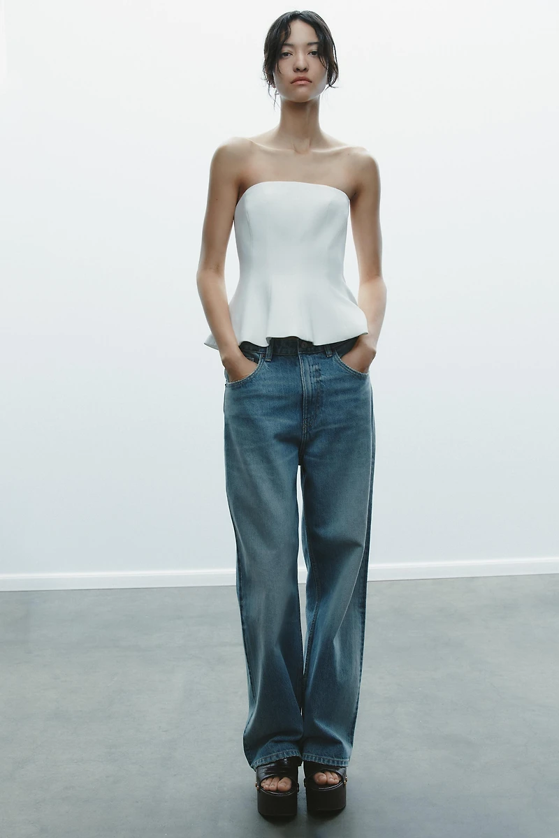 PEPLUM BANDEAU TOP