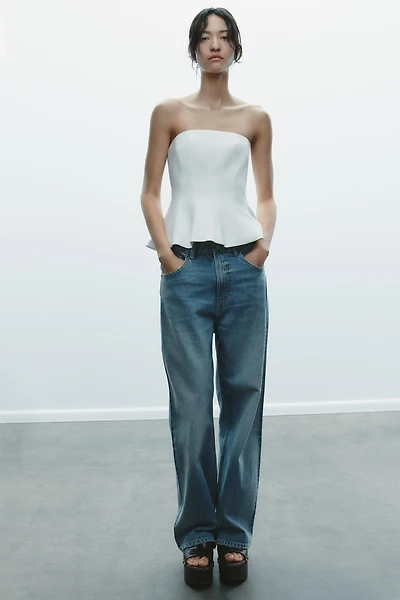 TOP BUSTIER PÉPLUM