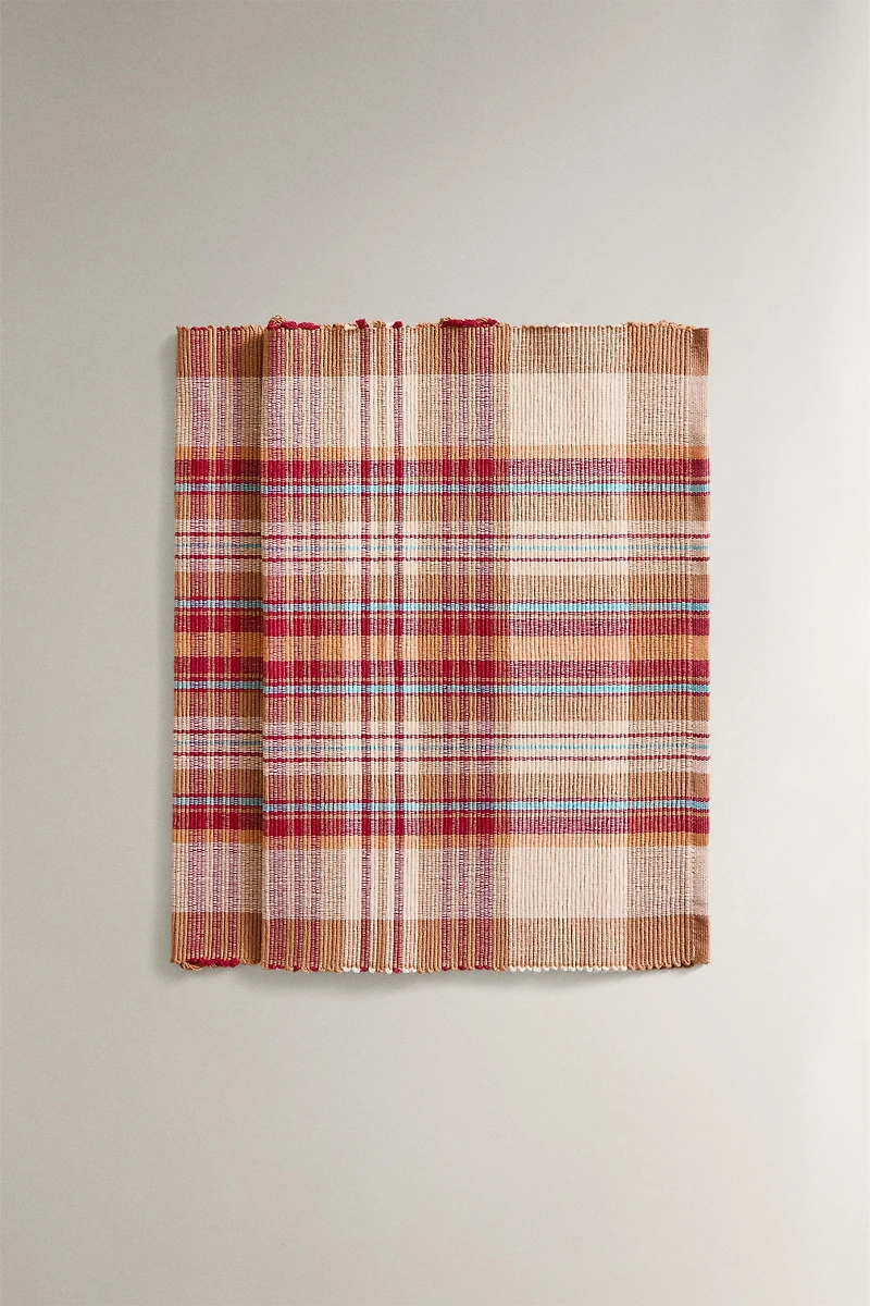 SET OF CHECK COTTON PLACEMATS (SET 2)