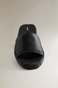 SATEEN FLATFORM SLIDER SLIPPERS