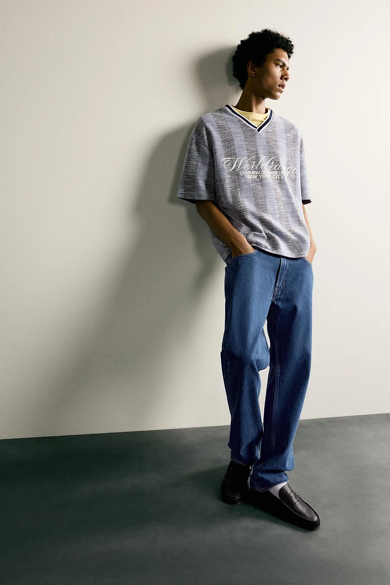 RETRO SOCCER JACQUARD EMBROIDERED SWEATSHIRT