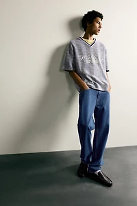 RETRO SOCCER JACQUARD EMBROIDERED SWEATSHIRT