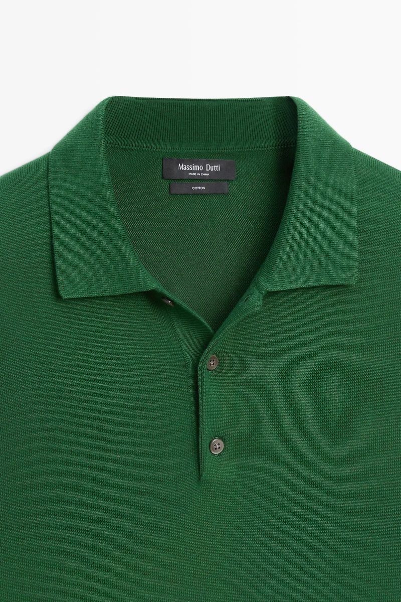 Pull polo en maille 100 % coton