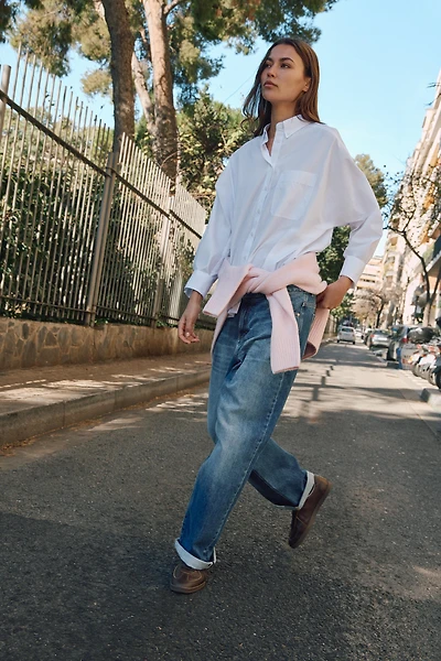 Z.07 RELAXED FIT HIGH WAISTED TURN-UP JEANS