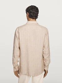 Regular fit striped linen shirt