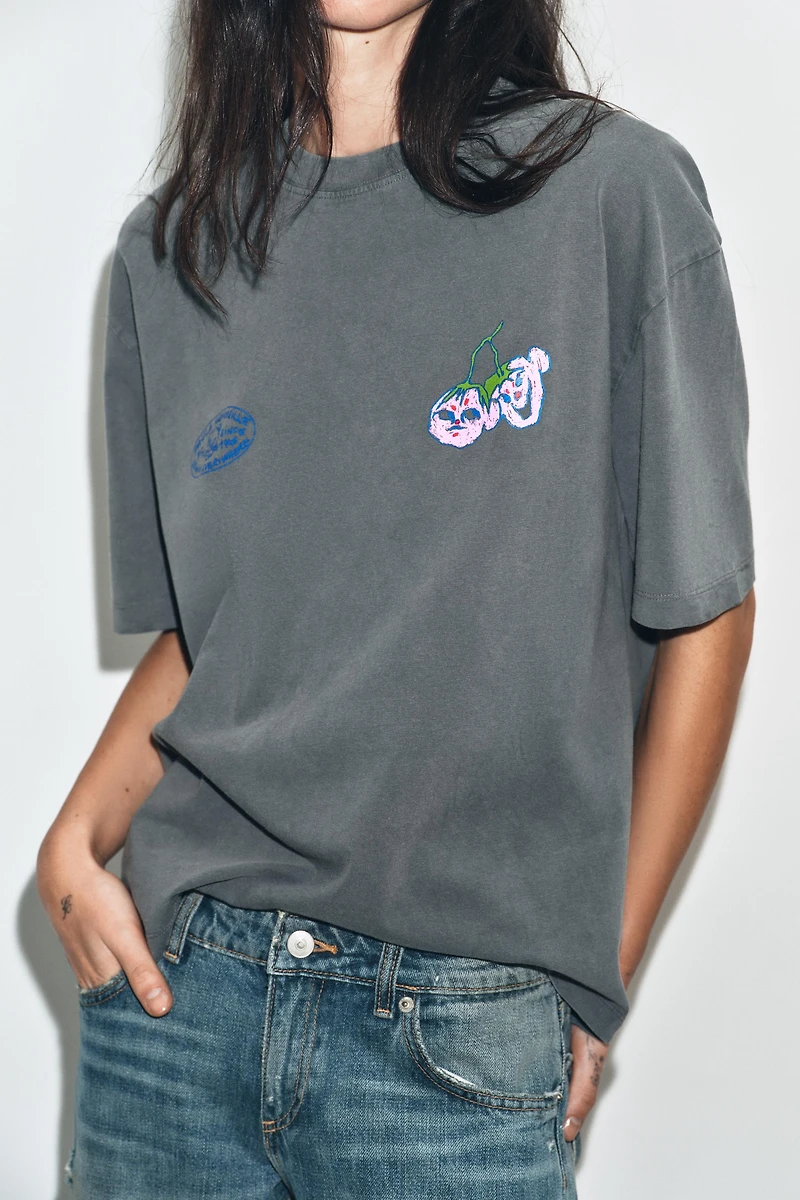 PAULA GRENOUILLE WASHED EFFECT T-SHIRT