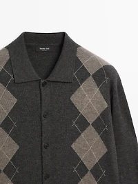 Wool blend knit cardigan