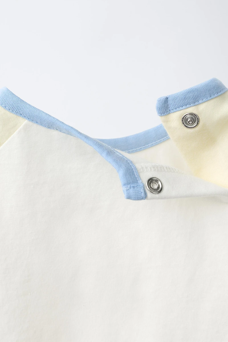 CONTRASTING RAGLAN SLEEVE T-SHIRT