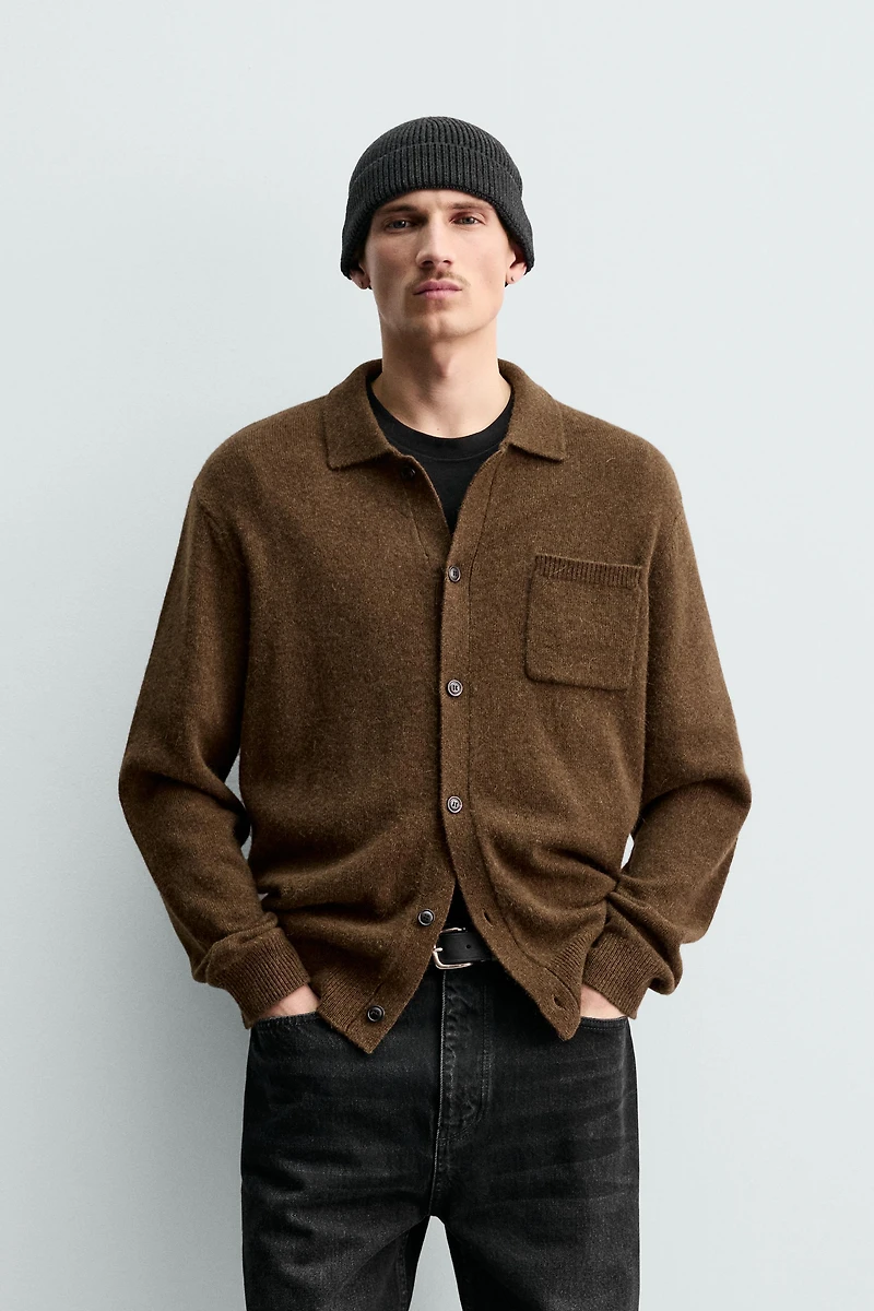 WOOL - ALPACA KNIT OVERSHIRT ORIGINS