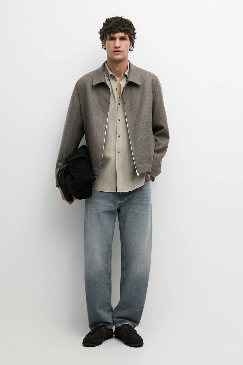 Blouson structuré 100 % laine