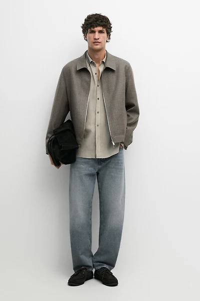 Blouson structuré 100 % laine
