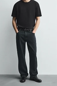 TEXTURE STRIPED JEANS