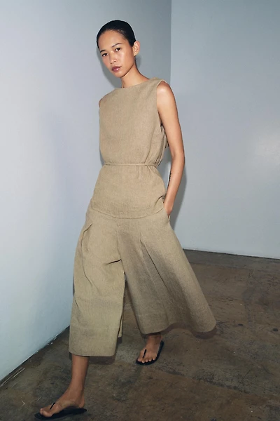 BELTED LINEN TOP ZW COLLECTION