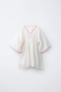 CONTRASTING SHINY CAFTAN