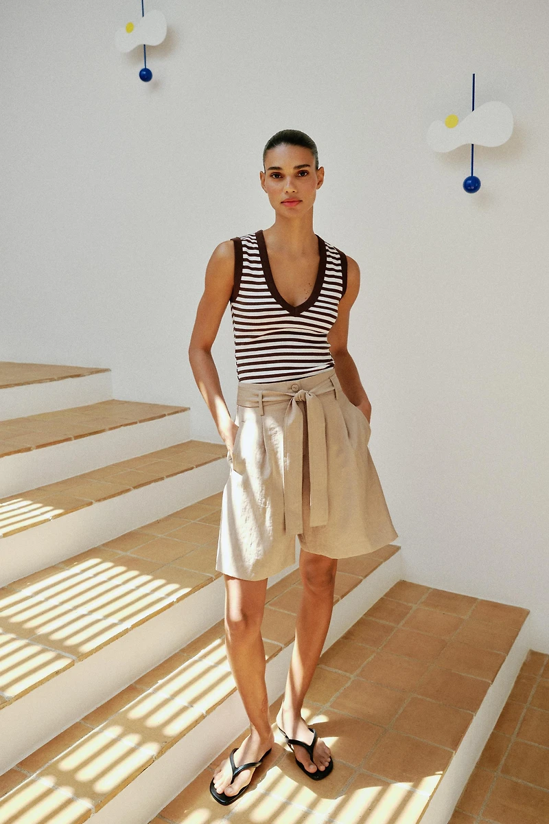 TIE-BELT SHORTS