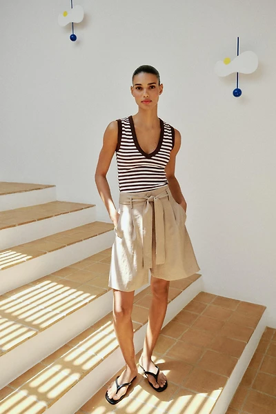 TIE-BELT SHORTS