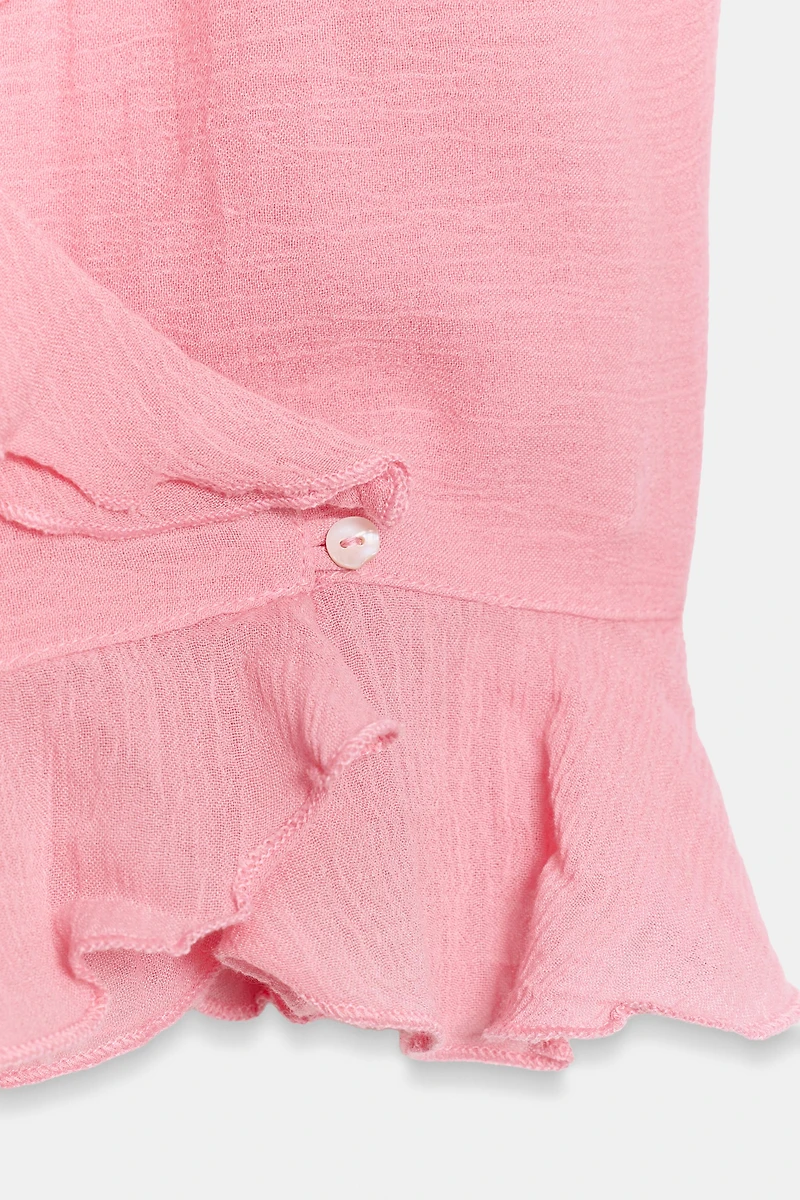 RUFFLED WRAP TOP