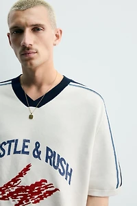 T-SHIRT RÉTRO EN MAILLE À BANDES